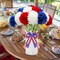 12pcs Artificial Chrysanthemums Flowers of 4th of July Decorations Tabletop Decorations